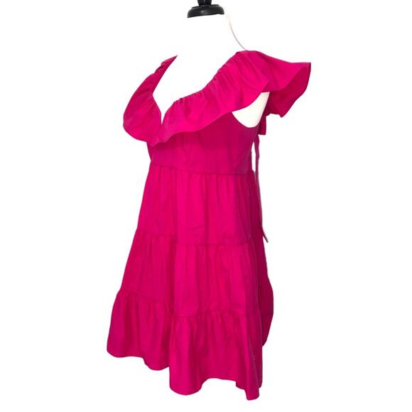 Saylor Karalyn Tiered Ruffle Tie Back Mini Dress Large NWT - Picture 3 of 7